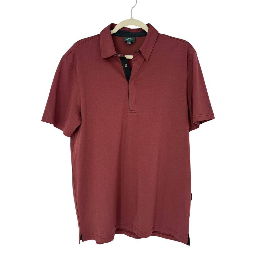 AG Green Label Men’s Burgundy Performance Polo Shirt Size Medium Soft Preppy